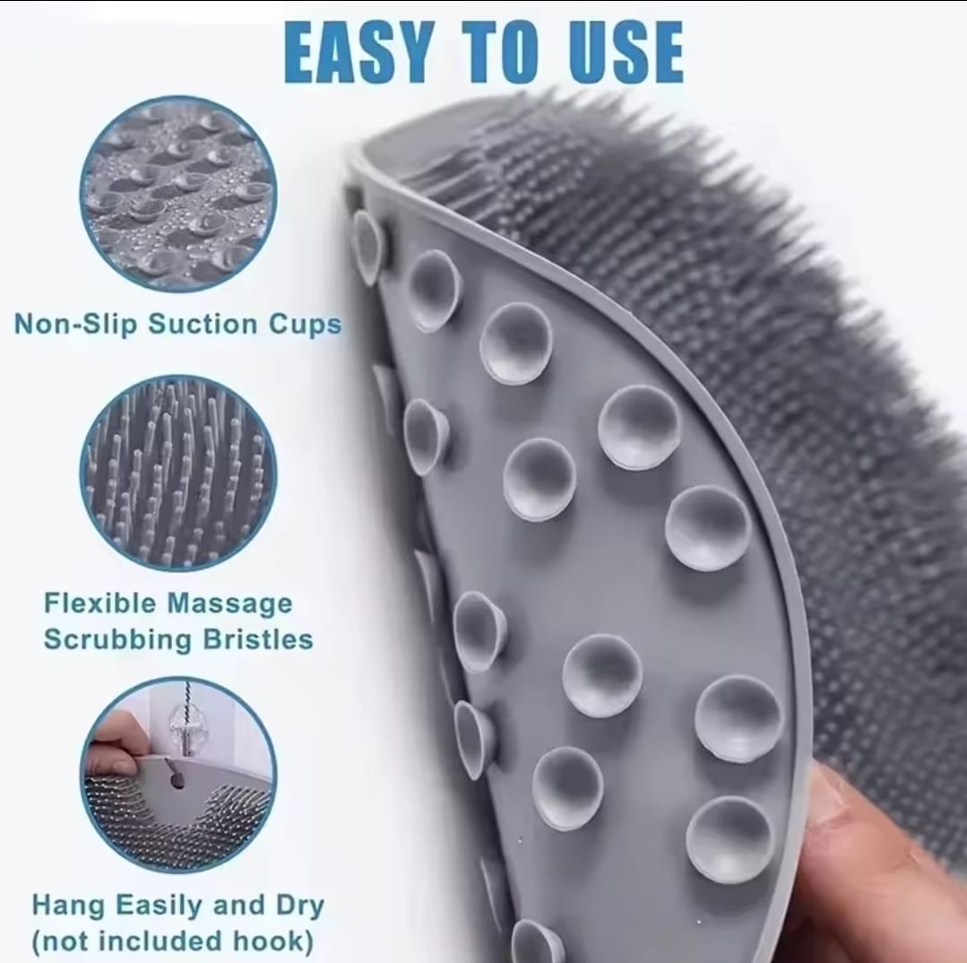 Brosse exfoliante pour les pieds, tapis de lavage des pieds, brosse de massage corporel sous la douche, tapis de bain en silicone, brosse dorsale murale