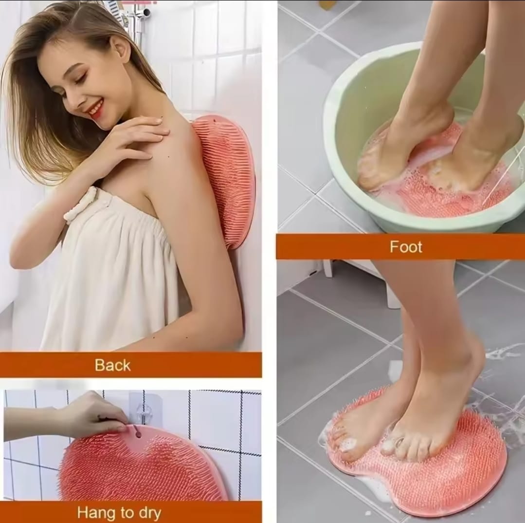 Brosse exfoliante pour les pieds, tapis de lavage des pieds, brosse de massage corporel sous la douche, tapis de bain en silicone, brosse dorsale murale