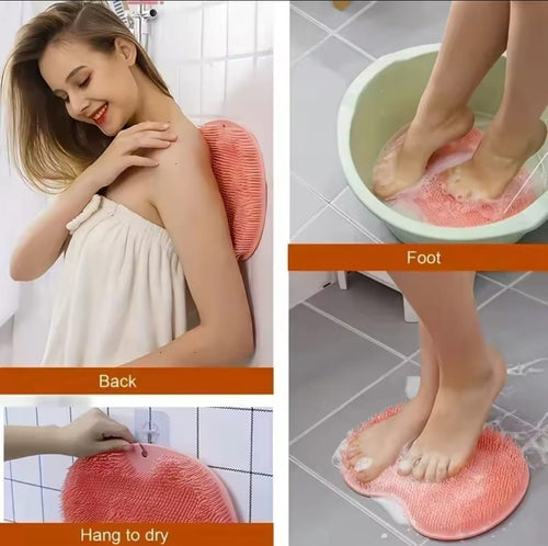 Brosse exfoliante pour les pieds, tapis de lavage des pieds, brosse de massage corporel sous la douche, tapis de bain en silicone, brosse dorsale murale