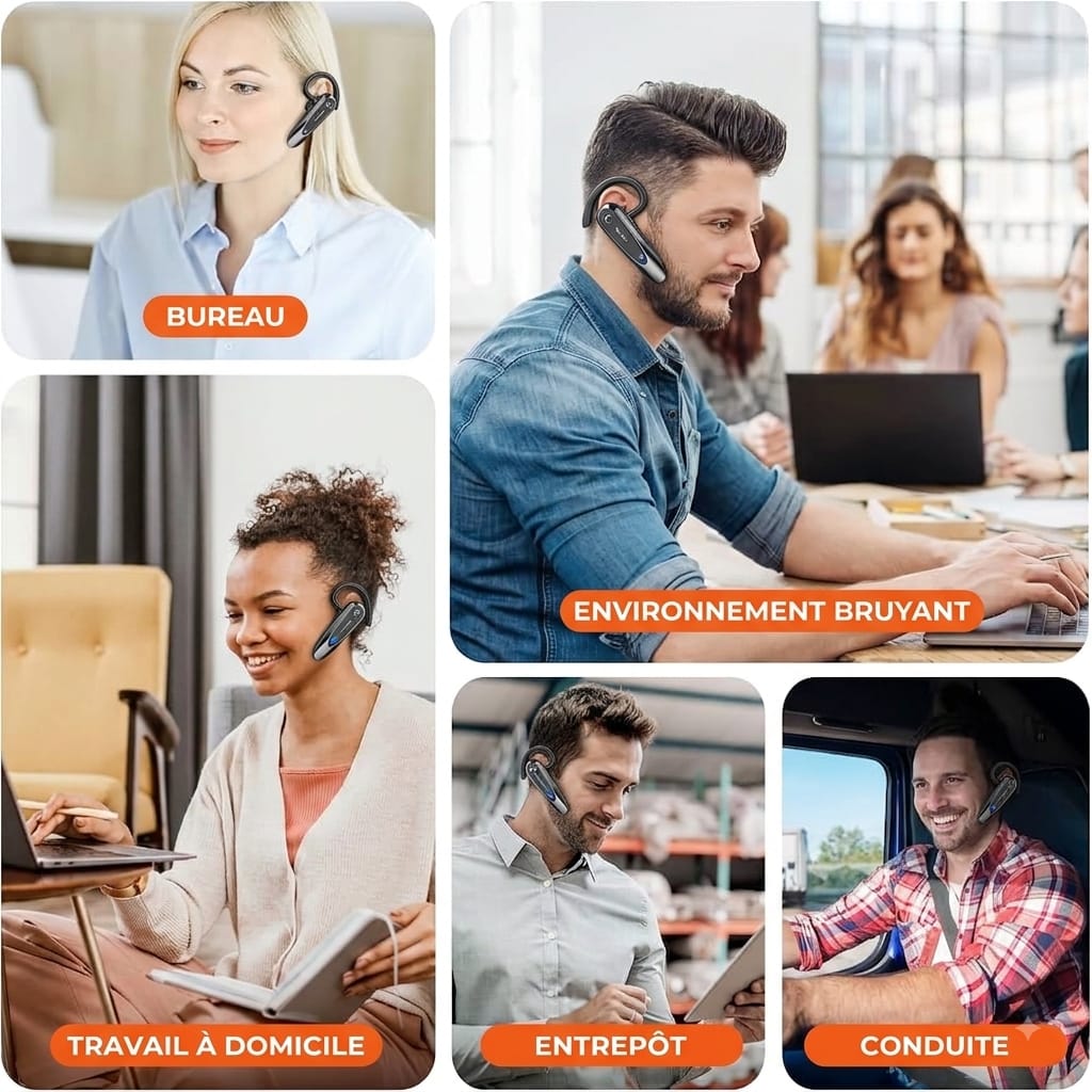 Oreillettes sans fil Bluetooth 5.0, nouvelle équation B45, écouteurs avec touristes, micro, oreillettes CVC8.0, réduction du bruit pour la conduite.