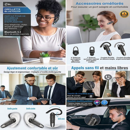 Oreillettes sans fil Bluetooth 5.0, nouvelle équation B45, écouteurs avec touristes, micro, oreillettes CVC8.0, réduction du bruit pour la conduite.