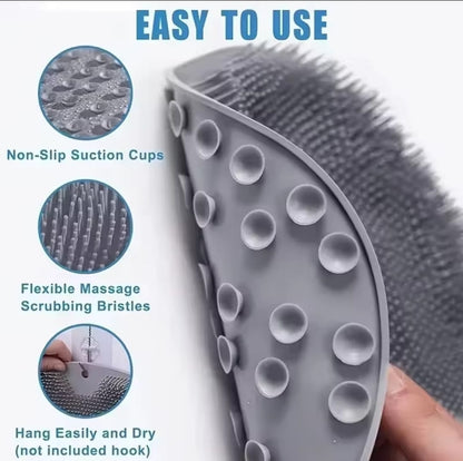 Brosse exfoliante pour les pieds, tapis de lavage des pieds, brosse de massage corporel sous la douche, tapis de bain en silicone, brosse dorsale murale